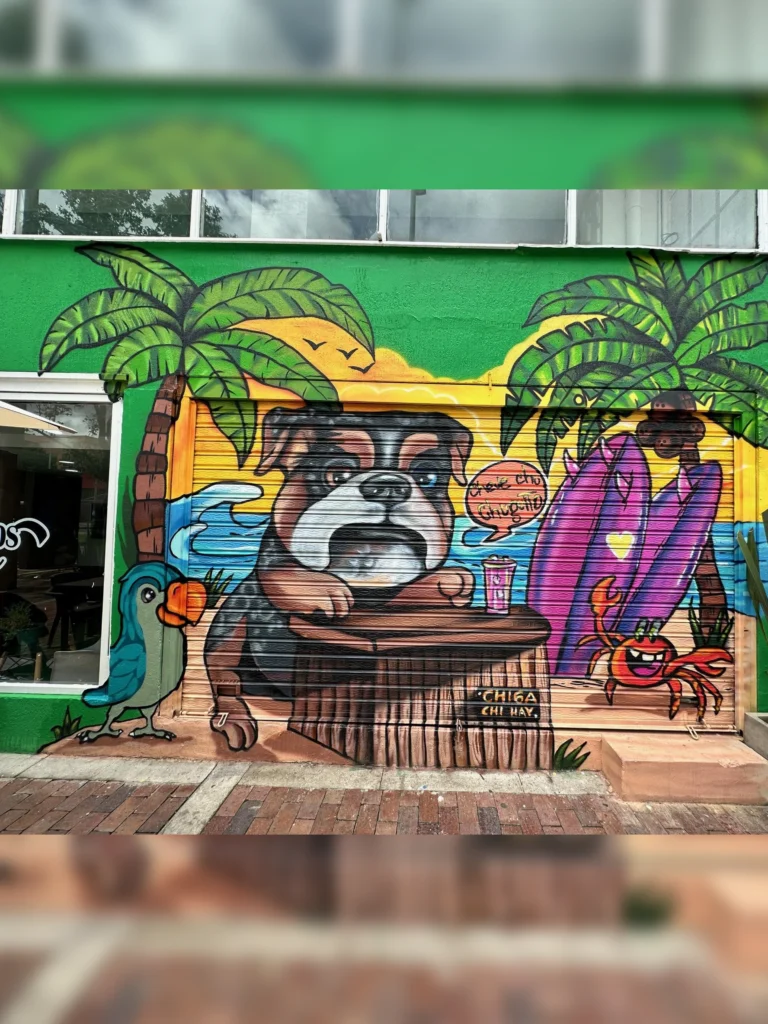 Mural comercial para ¨Jei el de los perros ¨ubicado en la calle 116 (Bogota)
